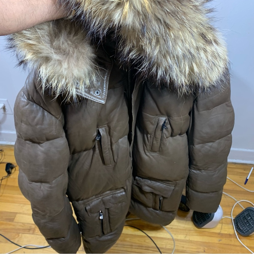 Bod and christenson unisex winter parka leather jacket - Picture 6 of 13